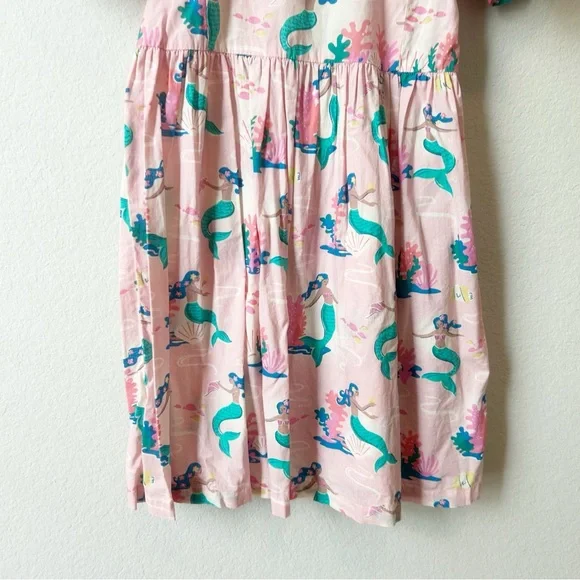 Mini Boden Pink Mermaids Cotton Girls Sundress Flutter Sleeves Sz 8-9y - Picture 4 of 11